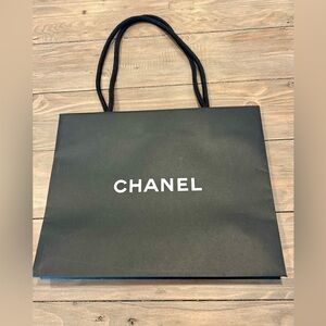 Chanel Gift Bag Classic Black  Empty Paper Bag Shopping. 12x15.5”